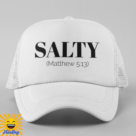 SALTY Matthew 5:13 Foam Trucker Hat Snapback Cap White - Picture 1 of 2